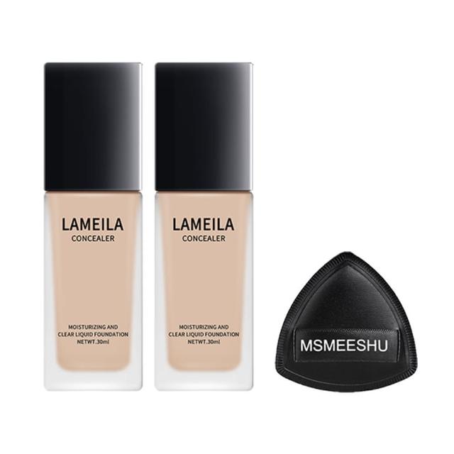 LAMEILA持妝粉底液 30ml 2入+  黑鳳梨粉撲*1