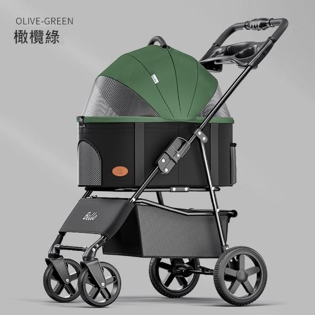 【Bello】SP02FD 車包分離款寵物手推車(附雨罩\網路人氣推薦bello寵物推車\分離式\車包分離\提籃式)