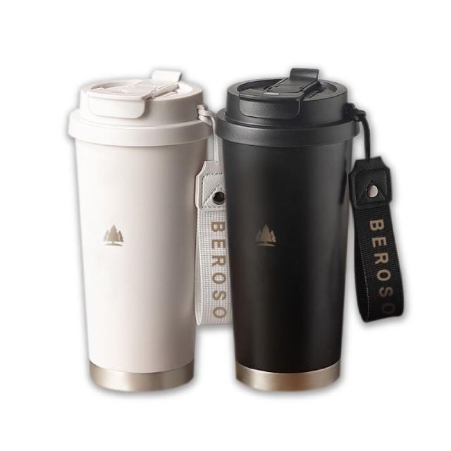 【Beroso 倍麗森】兩入組 530ml-316不鏽鋼內陶瓷保冰保溫環保隨行杯(郊遊/超商咖啡/保溫杯)