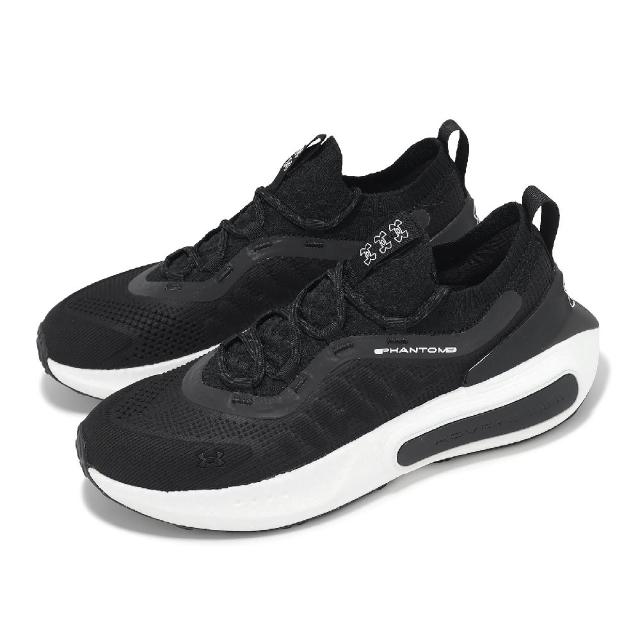 【UNDER ARMOUR】慢跑鞋 Phantom 4 男鞋 黑 白 針織 緩衝 反光 運動鞋 UA(3027593001)