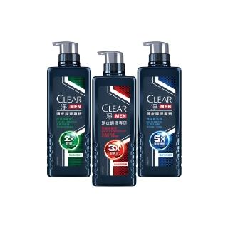 【CLEAR 淨】男士頭皮調理專研去屑洗髮精570gX3入(深層淨屑型/控油調理型/冰涼酷爽型)
