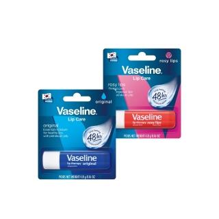 【Vaseline 凡士林】官方直營 滋潤護唇膏4.8g(經典滋潤/玫瑰潤色)