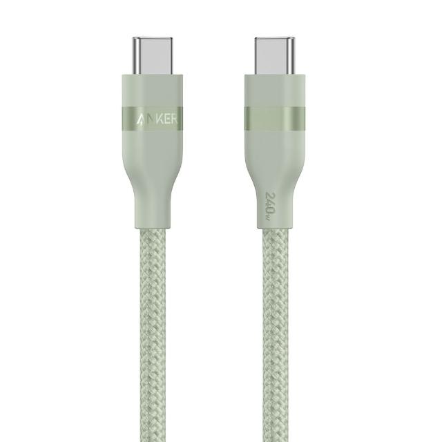 【ANKER】二入組 官方授權直營 A82E2超軟充電線Type-C 240W1.8m(黑白綠/Type-C/安卓/iPhone16/筆電/Switch)