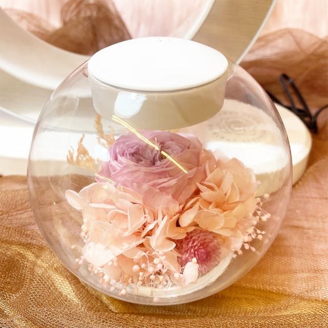 【OSTARA FLORIST 奧斯塔拉花藝】永生花懸浮檯燈 含藍芽音響及無線充電(永生花、居家生活、節日送禮)