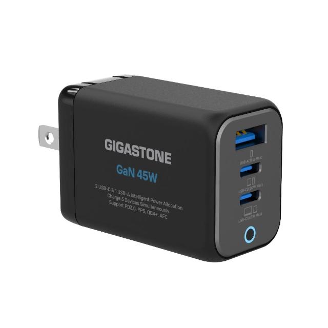 【Gigastone 立達國際】45W GaN快充組 黑 : 三孔充電頭+100W/30W雙線(支援iPhone 17/14/筆電)
