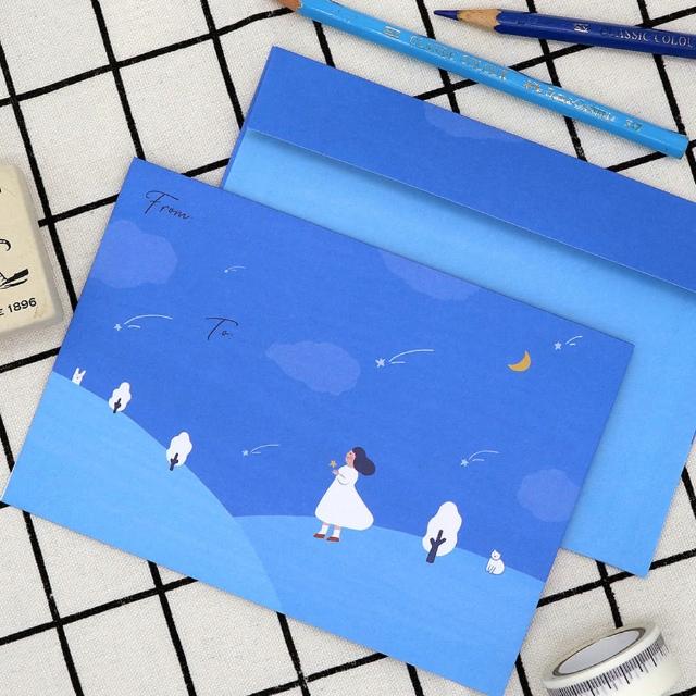 【CLEAN 克林】插畫信封袋(Kerkerland  明信片信封 名片信封 邀請函 彩色信封 西式信封 喜帖信封 信封袋)