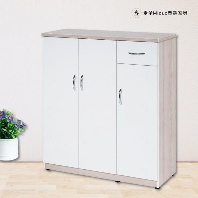 【Miduo 米朵塑鋼家具】3.2尺三門一抽塑鋼鞋櫃 楓木系列-防水塑鋼鞋櫃