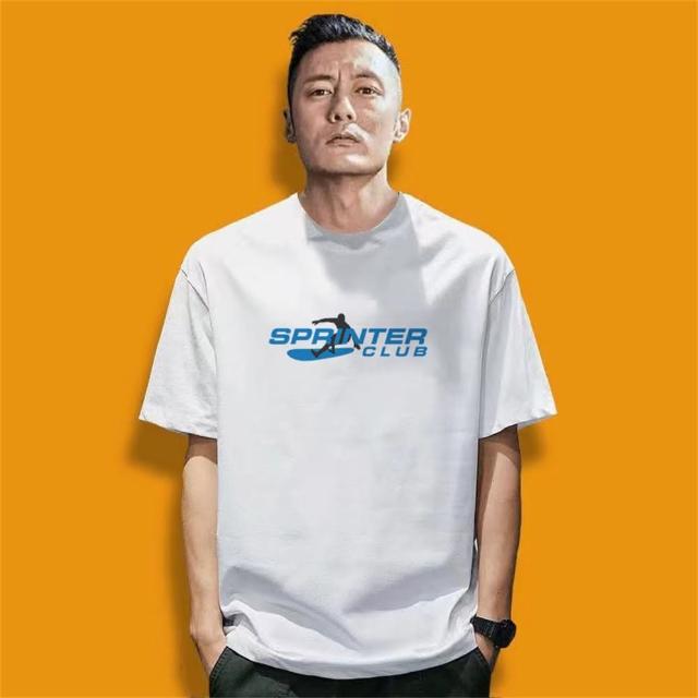 【MoonDy】純棉短袖 t恤 男裝 寬鬆版 Oversize T-shirt 休閒短t 上衣 印花上衣 落肩上衣  