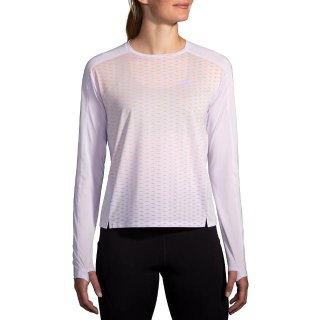 【BROOKS】女 Sprint Free 長袖上衣 2.0_淺紫/充電(221612596)