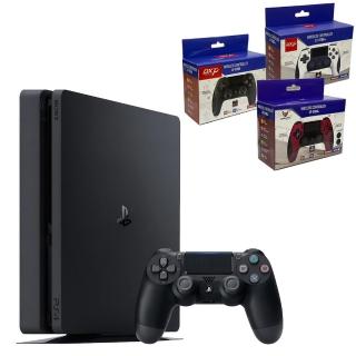【SONY 索尼】PS4 Slim 1TB 主機+副廠手把(家庭遊戲及藍光影音串流播放機)