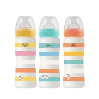 【Chicco 官方直營】舒適哺乳-矽膠PP特大奶瓶330ML-快速流量(適用4m+)
