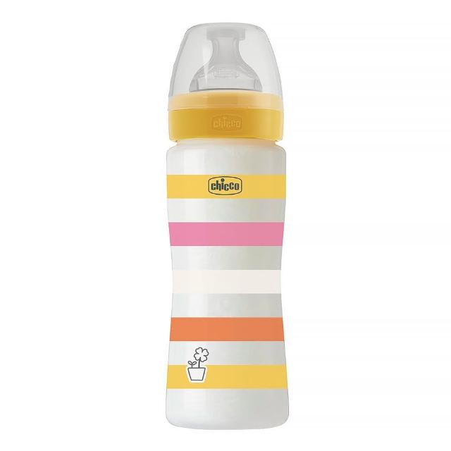 【Chicco 官方直營】舒適哺乳-矽膠PP特大奶瓶330ML-快速流量(適用4m+)