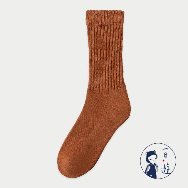 【NicoFun 愛定做】6雙 美式復古風中筒襪 堆堆襪 抗菌襪 耐磨襪 吸汗 毛巾底襪 健康襪(男襪23-27cm)