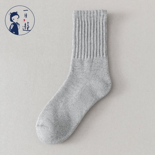 【NicoFun 愛定做】3雙 美式經典中筒襪 堆堆襪 吸汗半毛圈 羅紋襪 針織襪 運動襪(中性襪23-27cm)