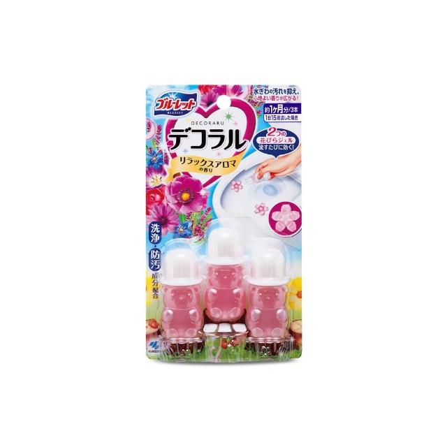 【小林製藥】日本 小熊款花瓣型馬桶除臭凝膠 7.5g 3入組(芳香/消臭/平輸商品)