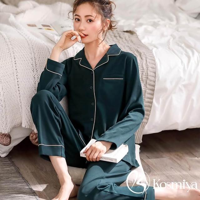 【Kosmiya】1套 多款任選 棉質質感刺繡長袖睡衣/女睡衣/居家服/兩件式睡衣/成套睡衣(均碼/加大碼)