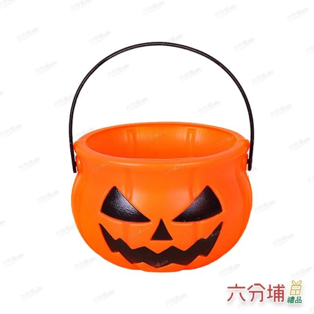 【六分埔禮品】萬聖節三角眼南瓜桶11x7cm-2入組(擺飾派對糖果餅乾袋討糖袋糖果桶兒童手提桶裝飾佈置)