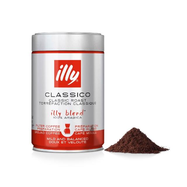 【illy】官方直營 經典配方咖啡豆/咖啡粉 (250g/罐; 中焙/深焙/低咖啡因/濾泡粉/摩卡壺專用粉)