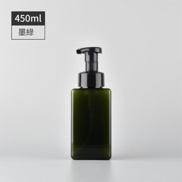 【晴安居】按壓式起泡慕斯分裝瓶 PET透明方形瓶附防漏卡扣泡泡瓶(大號2入)