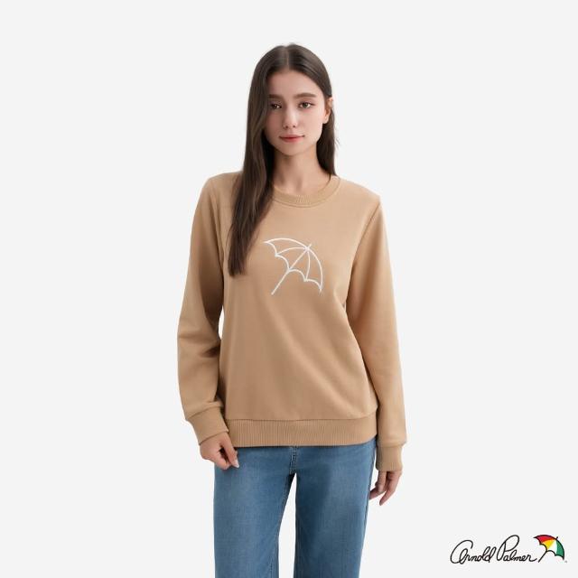 【Arnold Palmer 雨傘】男女裝-經典雨傘LOGO刺繡印花大學T(多款任選)