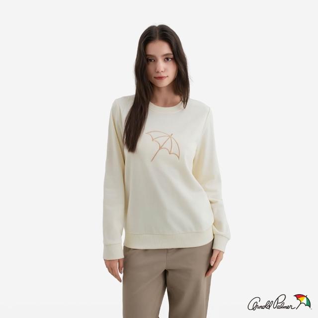 【Arnold Palmer 雨傘】男女裝-經典雨傘LOGO刺繡印花大學T(多款任選)