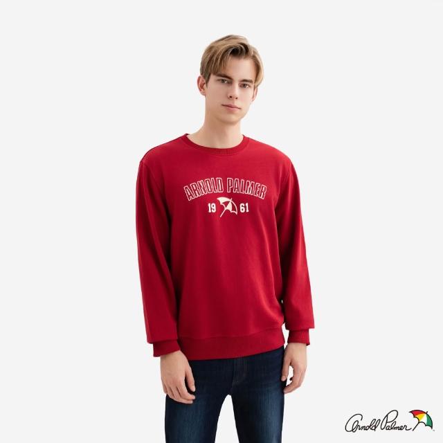 【Arnold Palmer 雨傘】男女裝-經典雨傘LOGO刺繡印花大學T(多款任選)