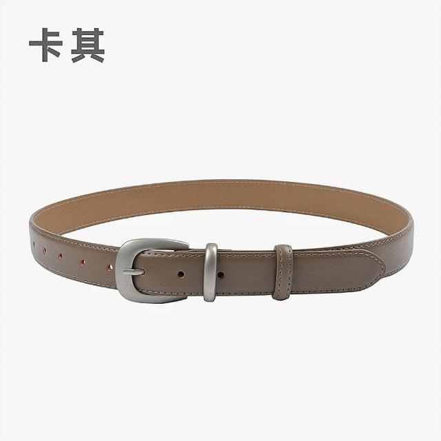 【MoonDy】腰帶 褲帶 女皮帶 精品皮帶 棕色腰帶 銀扣腰帶 真皮皮帶 西裝皮帶 牛皮帶 老錢 