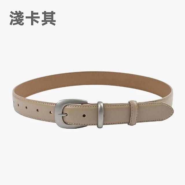 【MoonDy】腰帶 褲帶 女皮帶 精品皮帶 棕色腰帶 銀扣腰帶 真皮皮帶 西裝皮帶 牛皮帶 老錢 