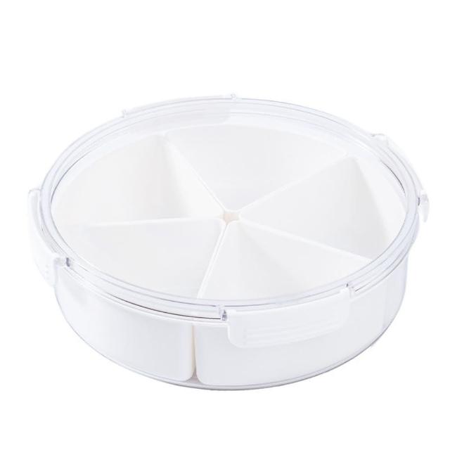 【茉家】食品級材質火鍋備料保鮮盒(圓型五格款3入)