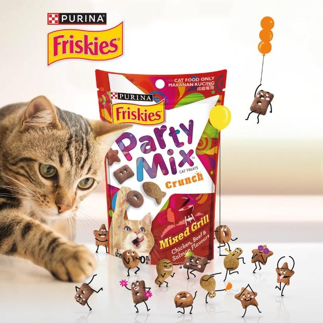 【Friskies 喜躍】Party Mix 香酥餅 60gx16包(貓零食 貓餅乾)