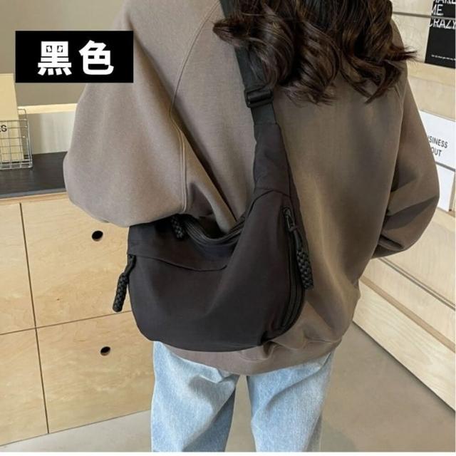 【享屋】日系牛角包(斜背包 單肩包 帆布包 弧形半月包 餃子包 斜跨包 月牙包 側背包 大容 