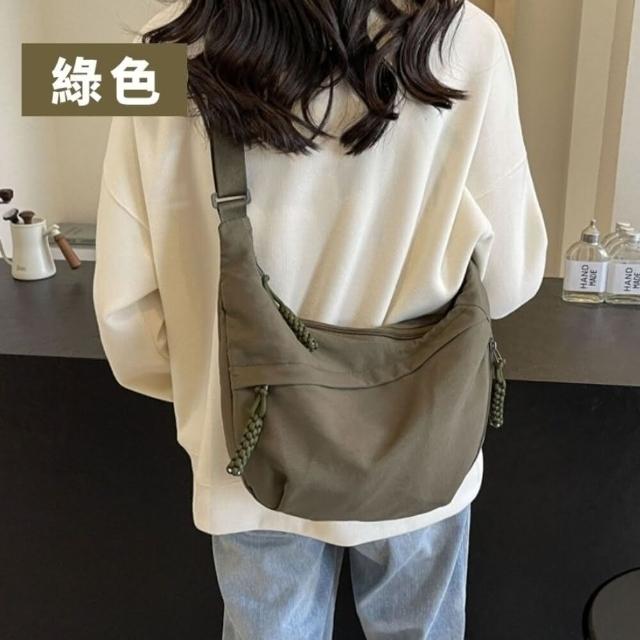 【享屋】日系牛角包(斜背包 單肩包 帆布包 弧形半月包 餃子包 斜跨包 月牙包 側背包 大容 