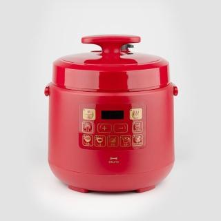 【BRUNO】BRUNO復古多功能萬用鍋 蘋果紅(炊煮白飯/燉湯/咖哩/燉煮/悶煮/悶滷)