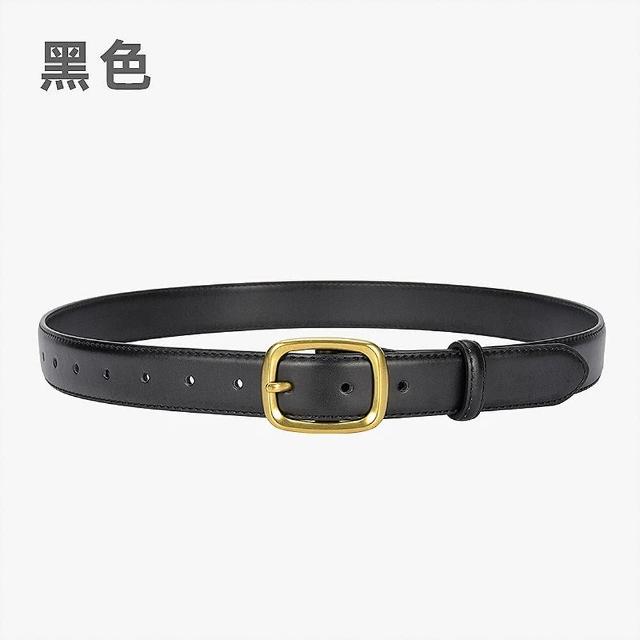 【LEEHER】女生/腰帶/牛皮帶/金扣腰帶/寬腰帶/方頭腰帶/復古皮帶/真皮皮帶/高級感/老錢風 