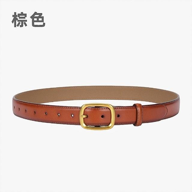 【LEEHER】女生/腰帶/牛皮帶/金扣腰帶/寬腰帶/方頭腰帶/復古皮帶/真皮皮帶/高級感/老錢風 