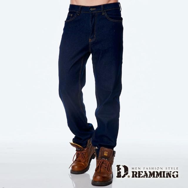 【Dreamming】加厚禦寒保暖刷毛伸縮中直筒長褲 牛仔褲(共三款)