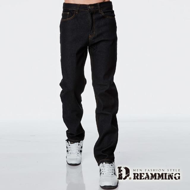 【Dreamming】加厚禦寒保暖刷毛伸縮中直筒長褲 牛仔褲(共三款)