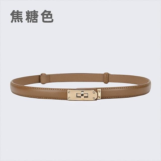 【LEESA】牛皮腰帶\腰封\伸縮皮帶\細腰帶\真皮帶\高級感\精品皮帶\顯瘦穿搭\穿搭配件\鎖扣