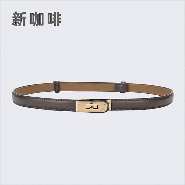 【LEESA】牛皮腰帶\腰封\伸縮皮帶\細腰帶\真皮帶\高級感\精品皮帶\顯瘦穿搭\穿搭配件\鎖扣
