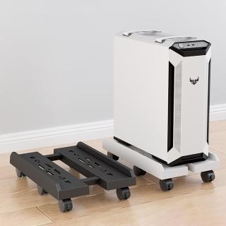 【YUNMI】萬向輪電腦主機支架 寬度可調節移動式主機架 電腦拖架 主機散熱架 機箱活動拖架(告別衛生死角)