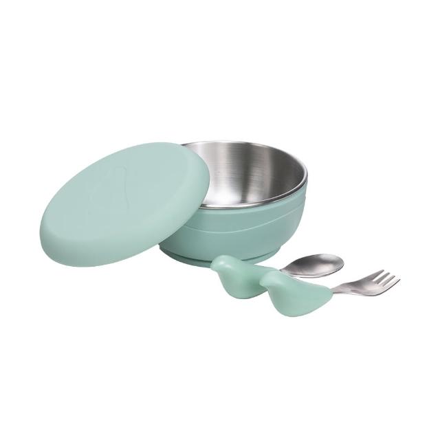 【CYD TERRA】PICABOO布咔寶學習餐具組（寶寶餐具/不銹鋼叉匙/不鏽鋼碗）(彌月禮盒)