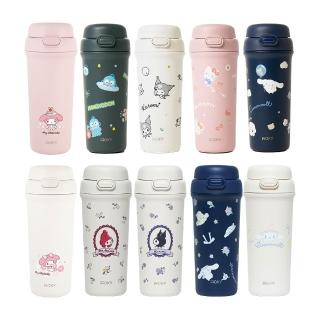 【WOKY 沃廚】三麗鷗聯名_All-P輕芯鈦瓷雙飲保溫杯500ml(兒童水壺/吸管杯/保冰保溫)