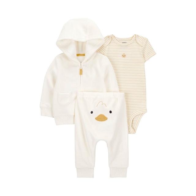 【Carter’s】嬰兒可愛動物3件組套裝〔包屁衣/薄外套/長褲〕-多款任選(原廠公司貨 童裝 嬰兒裝)