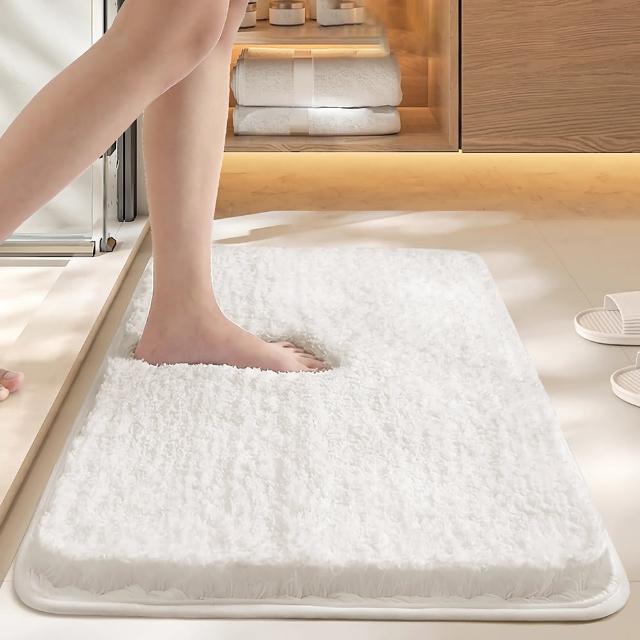 大江 親膚厚絨暢銷款 Ag+日本銀離子抗菌超吸水絨毛地墊2入40x60cm(速乾/浴室防滑/止滑地墊)