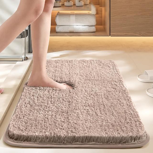 大江 親膚厚絨暢銷款 Ag+日本銀離子抗菌超吸水絨毛地墊2入40x60cm(速乾/浴室防滑/止滑地墊)