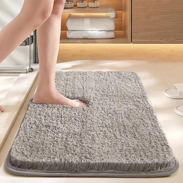 大江 親膚厚絨暢銷款 Ag+日本銀離子抗菌超吸水絨毛地墊2入40x60cm(速乾/浴室防滑/止滑地墊)