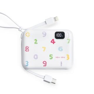 【SOU．SOU】MY-PC-049 10000mAh 20W 2孔輸出快充行動電源(自帶線/37Wh)