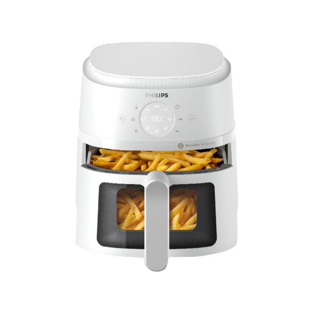 【Philips 飛利浦】星樂視透視海星氣炸鍋4.2L_NA221_黑白兩色任選