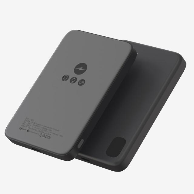 【KooPin】石墨烯散熱 薄型鋁合金 5000mAh 磁吸MagSafe三用快充行動電源(台灣製造)