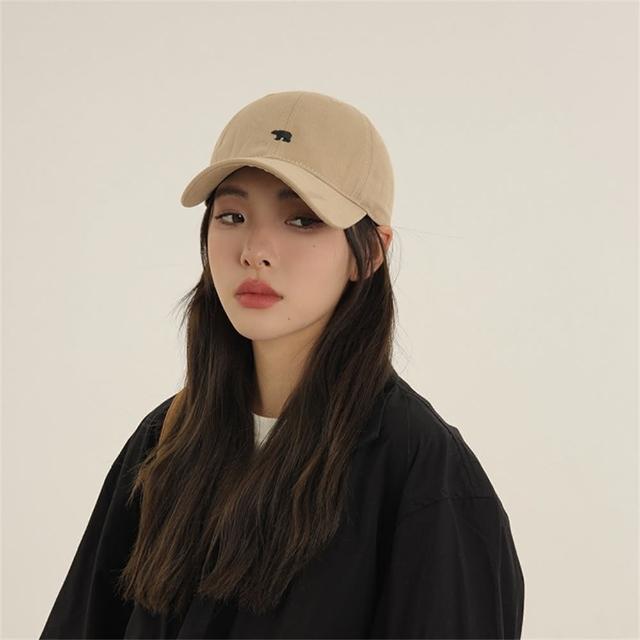 【MoonDy】棒球帽 鴨舌帽 美式復古 顯臉小帽子 防曬 透氣 軟頂 北極熊 刺綉 高質感 遮陽帽